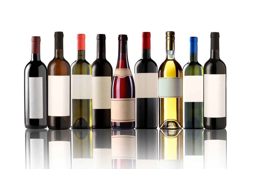 blank labels on bottles